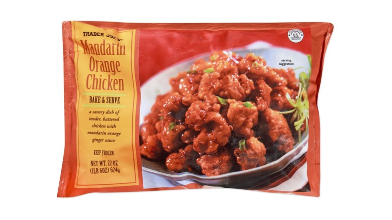 Package of Trader Joe's frozen Mandarin Orange Chicken