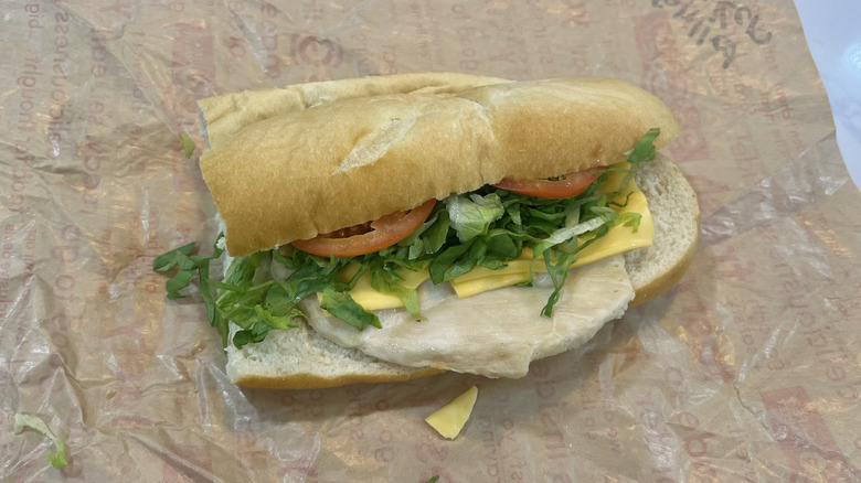 GetGo griled chicken sub with veggies.
