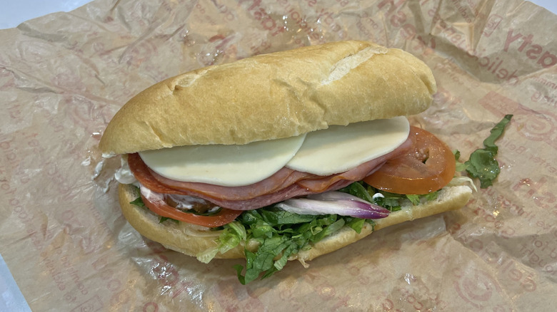 GetGo Italian sub with veggies and cheese.