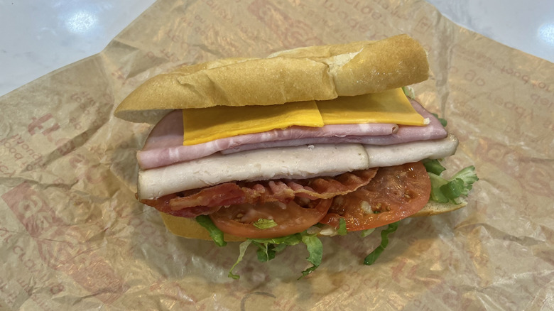 GetGo Club sub sandwich with veggies.