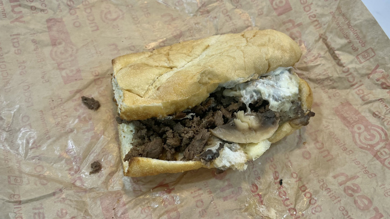 GetGo Mushroom Swiss Cheesesteak sub.
