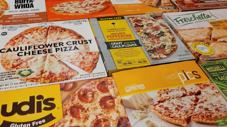 A selection of gluten free pizza boxes