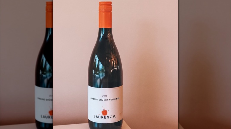 bottle of Grüner veltliner wine