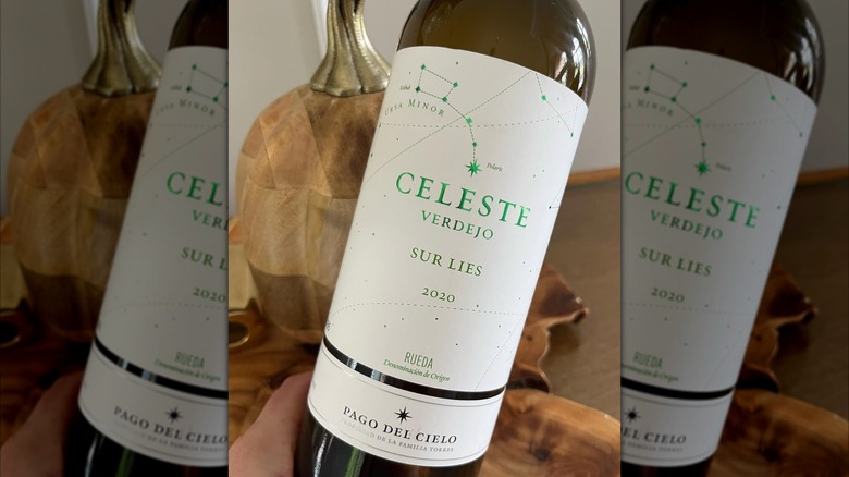 bottle of verdejo white wine