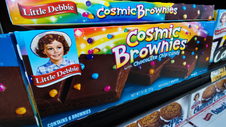 A box of Little Debbies Cosmic Brownies
