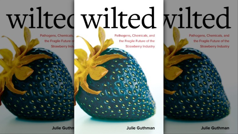 Wilted book cover showing blue strawberry with wilted cap
