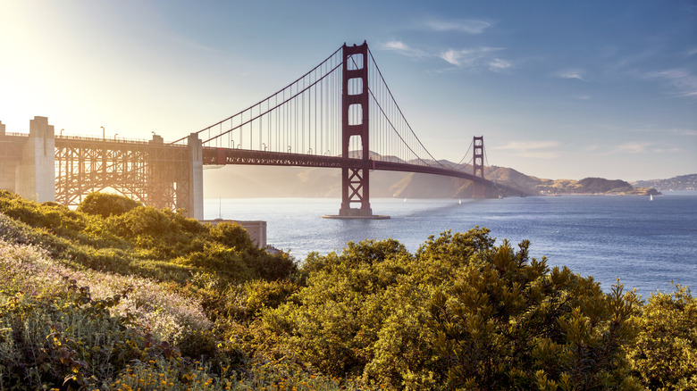 Golden gate bridge with scenery