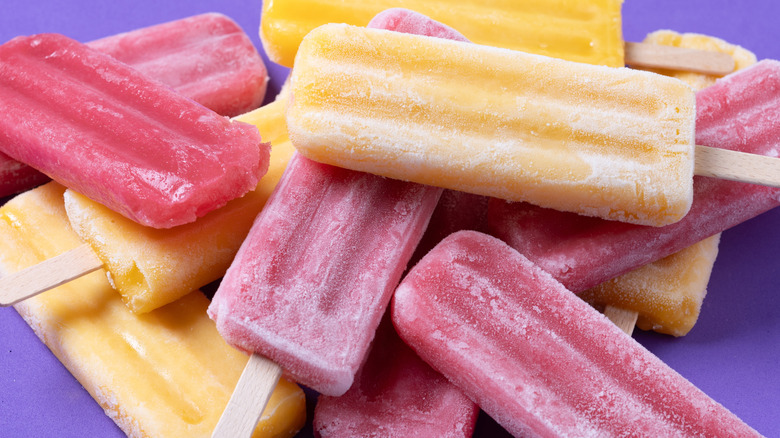 Various popsicles overlaid