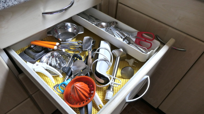 Drawer of kitchen tools