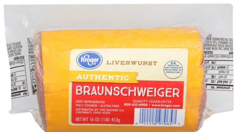 Kroger Brand Braunschweiger liverwurst roll