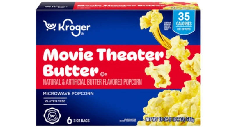 Kroger Brand box of movie theater butter microwave popcorn