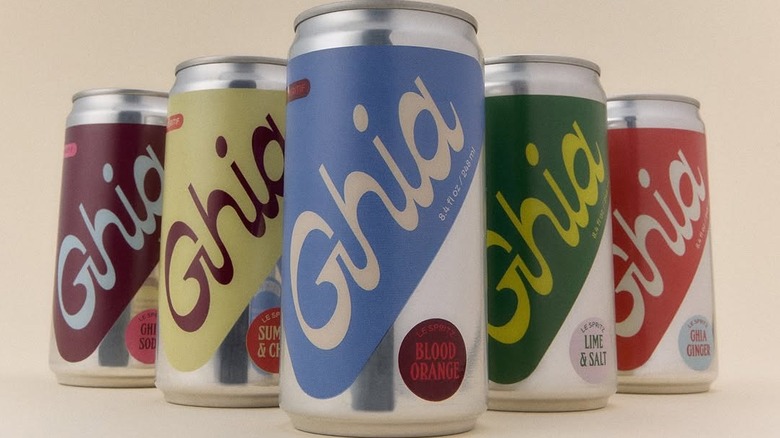 various cans of ghis spritz drink lined up
