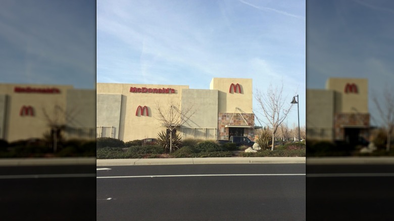 The red arches and lettering on Rocklin McDonald's
