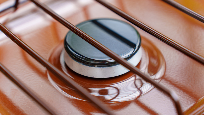 A brown-colored kitchen hob