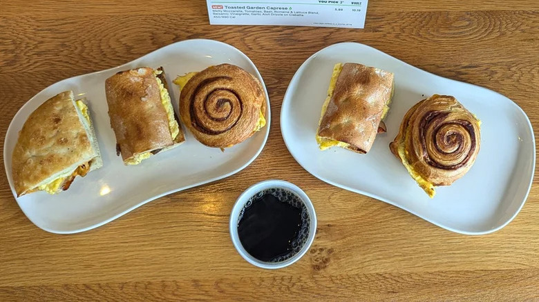 Top view of different Panera breakfast sandwiches