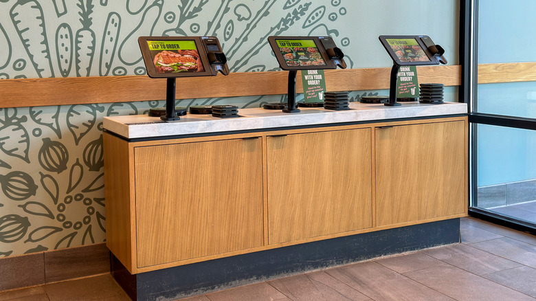 Panera food kiosk in a store