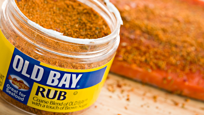 Open container of Old Bay seasoning