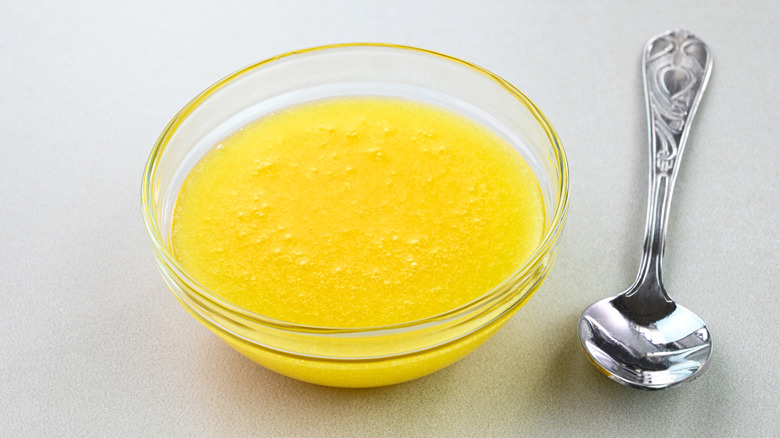 melted butter in a bowl