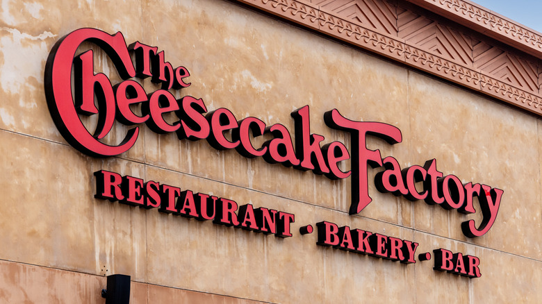 The Cheesecake Factory sign on restaurant