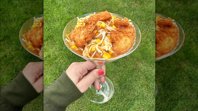 KFC Famous Bowl in large martini glass