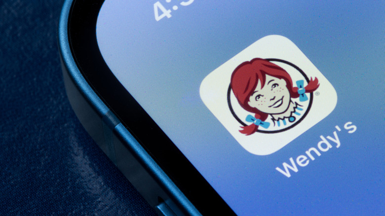Wendy's app icon on phone