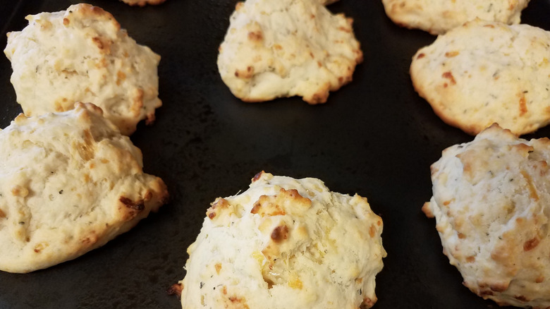 drop biscuits on a baking sheet