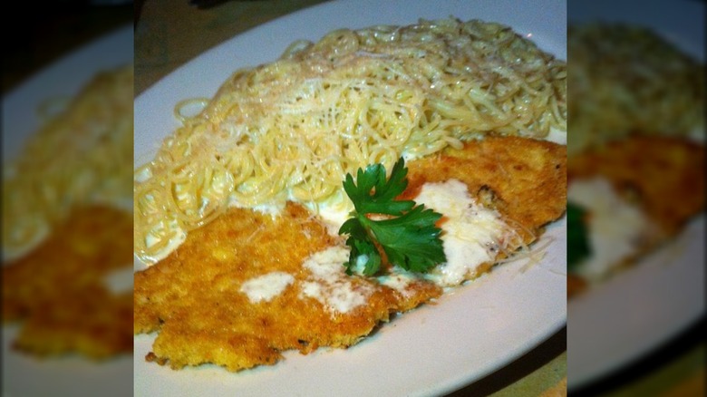 Close up of the Crusted Chicken Romano