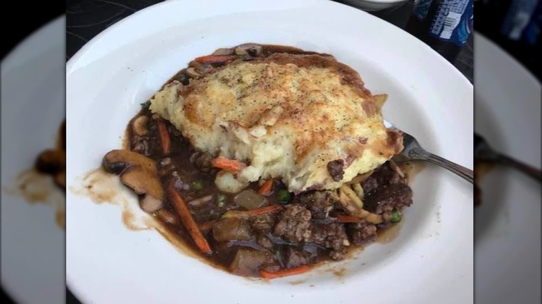 Shepherd's Pie on a round plate