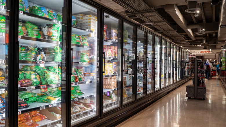 Frozen produce grocery aisle