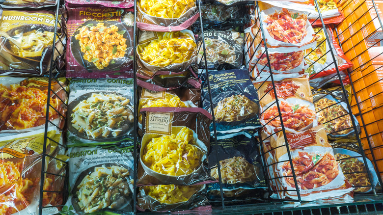 Frozen Trader Joe's food in freezer