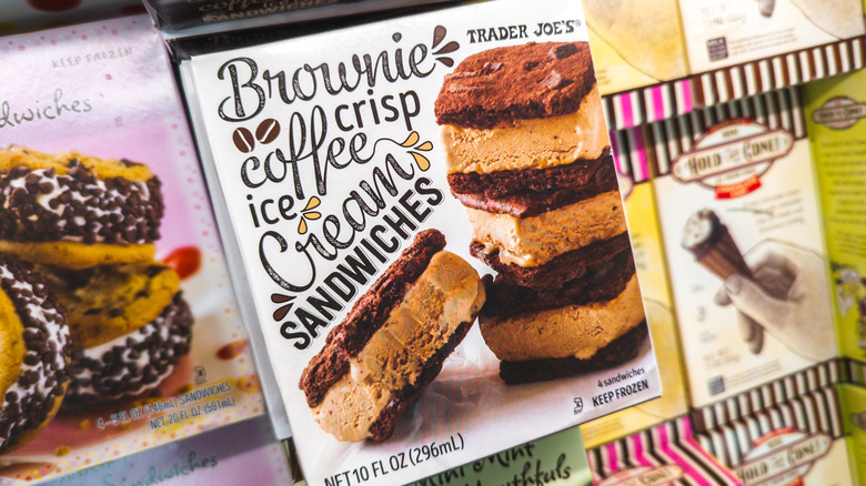 Store brand ice cream sandwiches from Trader Joe's