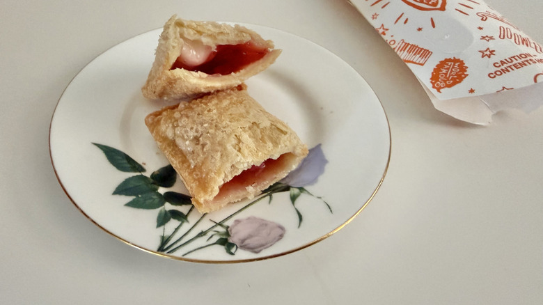 Strawberry Cream Cheese Pie cut in half