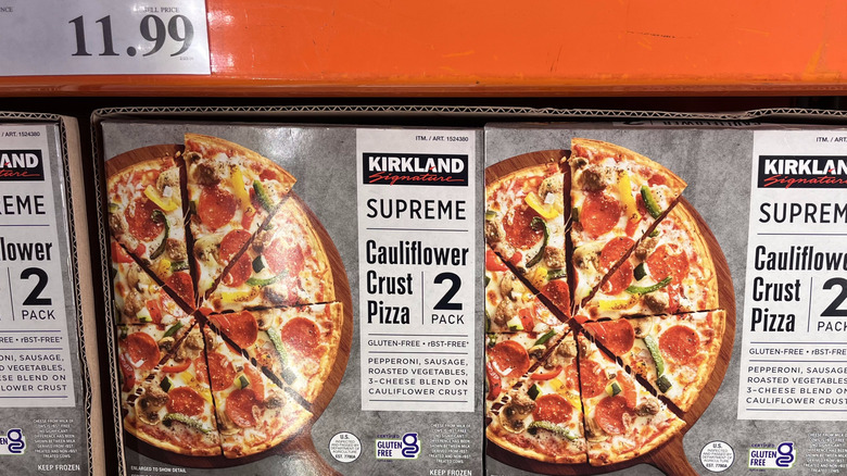 Kirkland Supreme Cauliflower Crust Pizza on Costco shelves