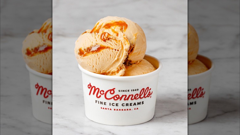 several scoops of McConnell's Sticky Miso Toffee in cup