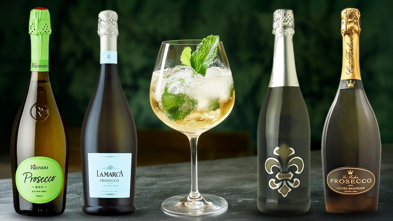 Four different Proseccos and a spritz