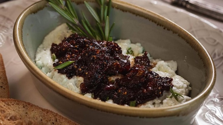 A goat cheese and sundried tomato dish from Cabernet Grill