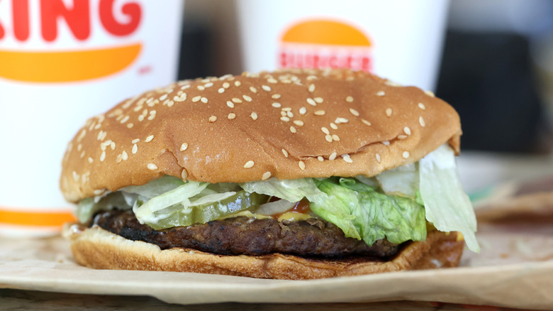 Burger King Whopper with drinks and fries