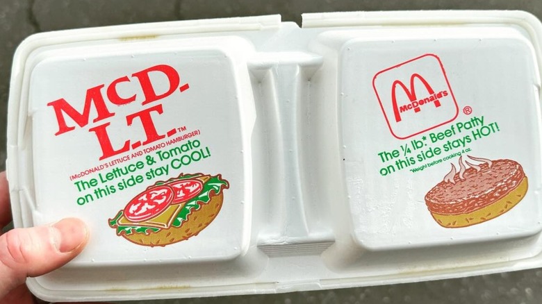 Styrofoam container for McD.L.T.