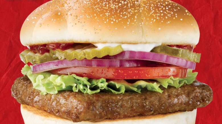 Wendy's hamburger on Kaiser bun