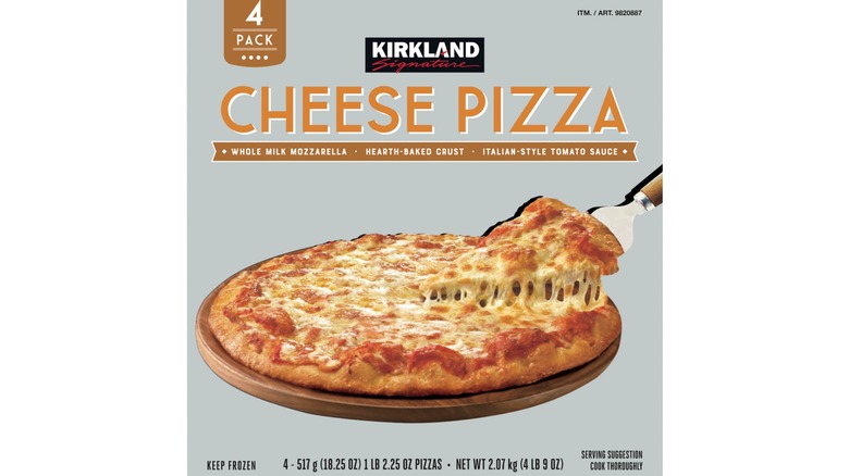 Kirkland frozen cheese pizza box