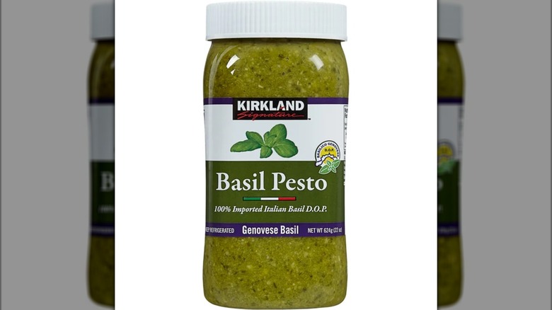 jar of Kirkland basil pesto