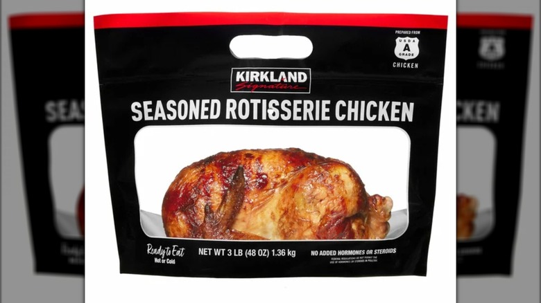 bag of Kirkland seasoned rotisserie chicken