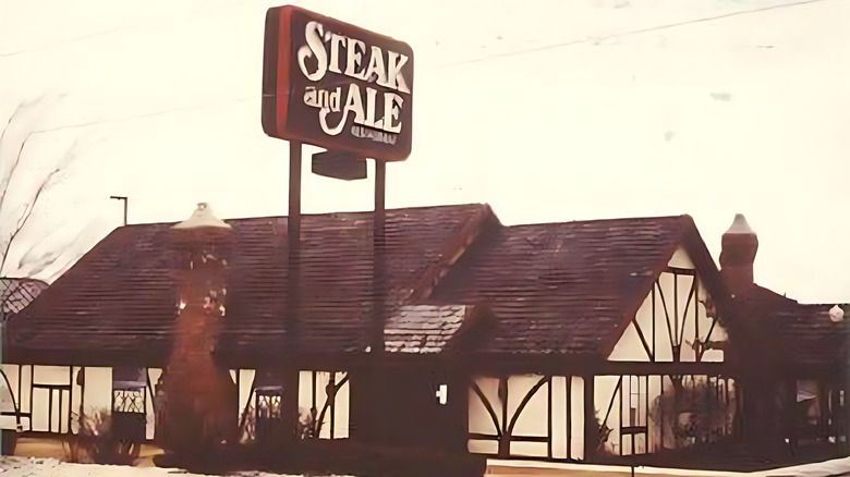 The facade to an old Steak and Ale outlet