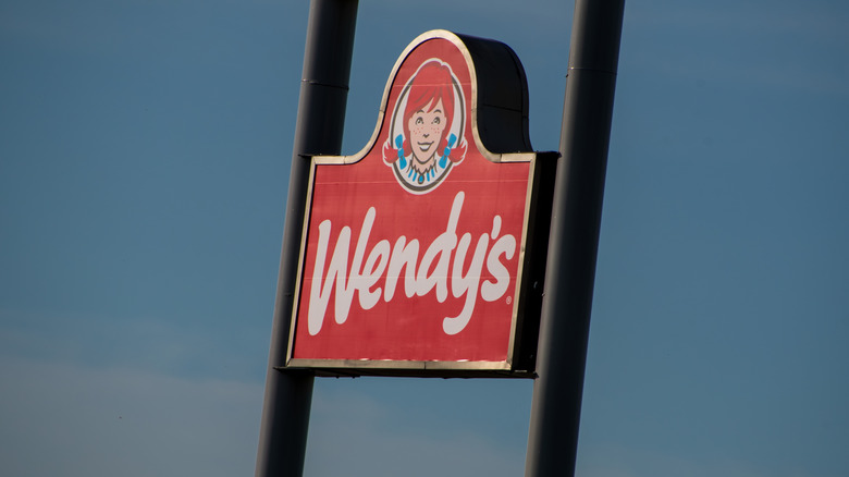 A Wendy's sign stands tall along Interstate 15 in Spanish Fork, Utah