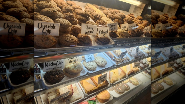 Various bakery items on display in store