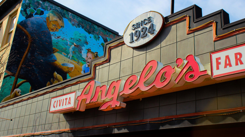 Close up of the front of Angelo's restaurant