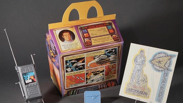 McDonalds Star Trek: The Motion Picture Happy Meal box, communicator, ring and sticker