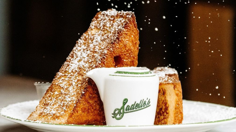 French toast at Sadelle's Coconut Grove sprinkled with powdered sugar