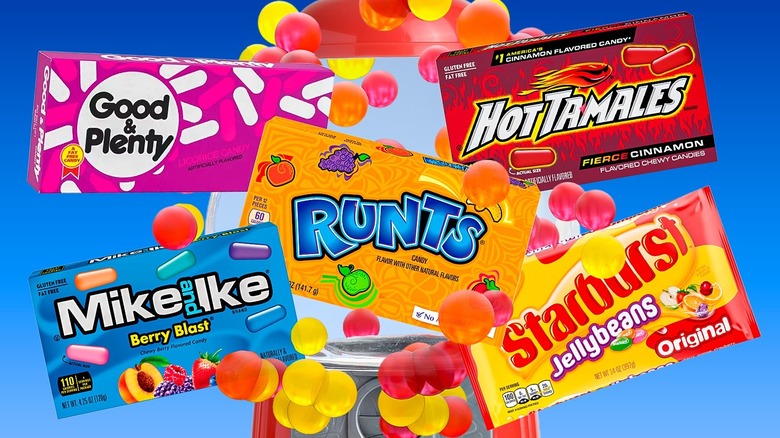 Composite image of old-school vending machine candies