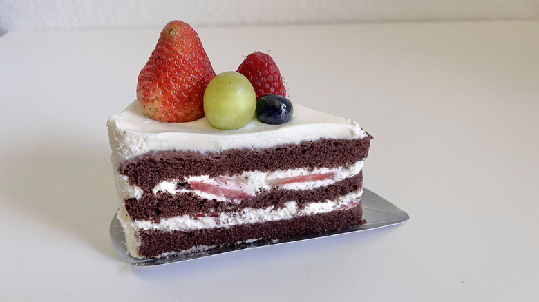 Chocolate Strawberry cake on a table
